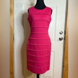 Calvin Klein Women's 4 Pink Tiered Back Zipper Sleeveless